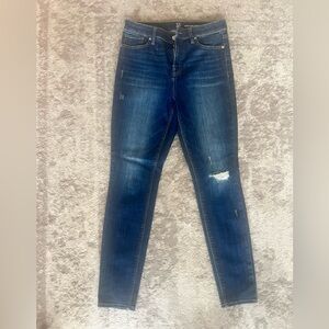 Stylish Distressed High Rise Blue Skinny Jeans by New York & Company NWOT